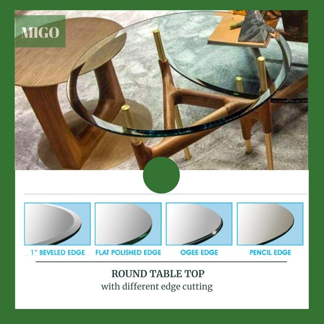 rOUND TABLE TOP with differen edge cutting