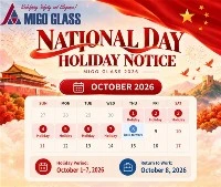 MIGO ग्लास 2026 चीन राष्ट्रीय दिवस अवकाश सूचना