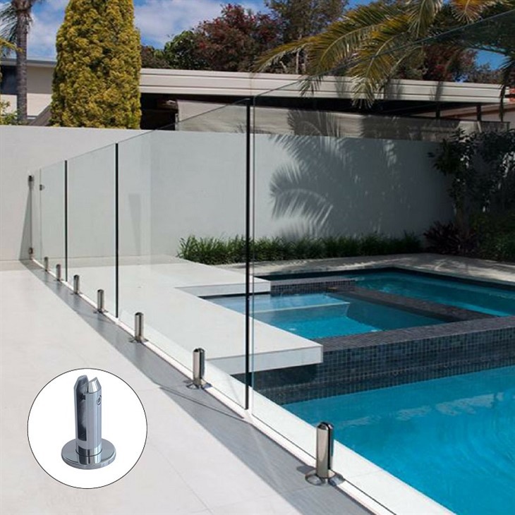 pool fence glass and spigot